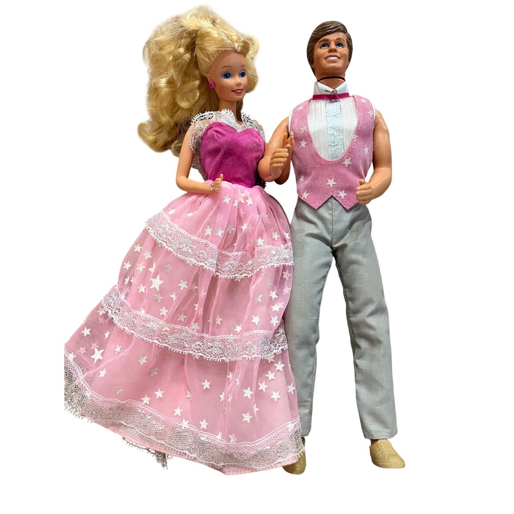 Vintage DREAM GLOW Barbie & Ken Dolls, 1985, Mattel